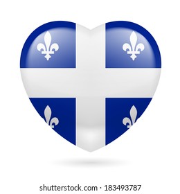 I love Quebec. Heart with flag design