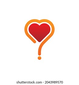 Love Question Logo Template Design