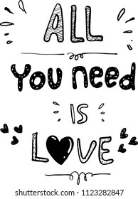 love quote hand drawn