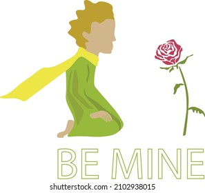 love quote little prince illustration valentines day card postcard vector print