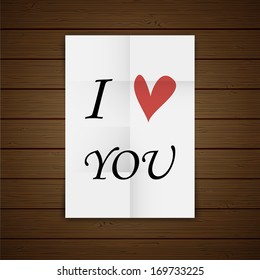 Love quote poster. Effects poster, frame, colors background and colors text are editable. Happy Valentines card. I love you.