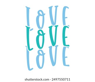 Love Love quote retro groovy typography