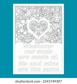 Love Quotes Coloring Page For Adult 