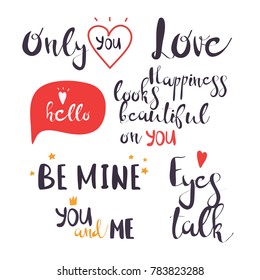 Love quotes. Hand drawn lettering. Vector illustration