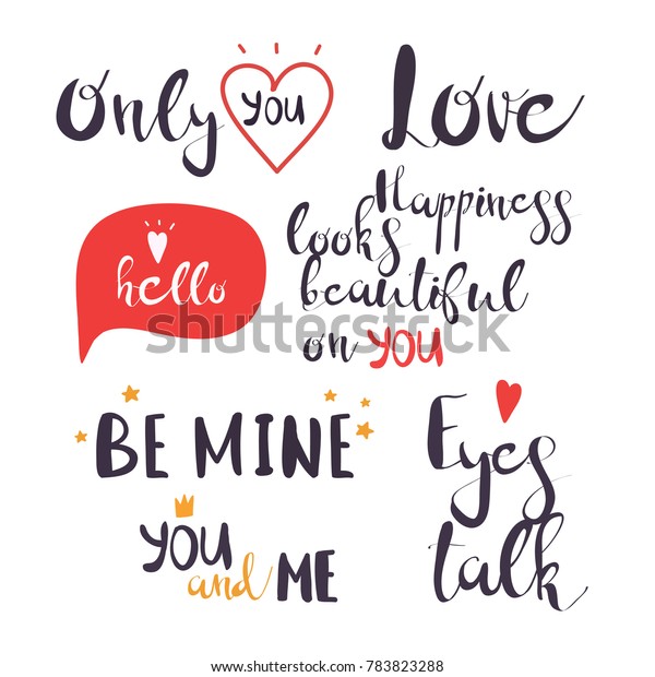 Love Quotes Hand Drawn Lettering Vector Stock Vector (Royalty Free ...