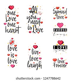 Love quotes. Vintage lettering for t-shirt design. Valentine card. Vintage design.