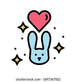 love rabbit color icon vector. love rabbit sign. isolated symbol illustration