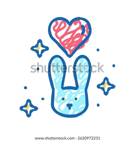 love rabbit doodle icon sketch vector. love rabbit sign. isolated symbol illustration
