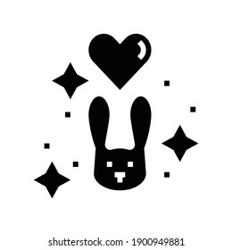 love rabbit glyph icon vector. love rabbit sign. isolated contour symbol black illustration