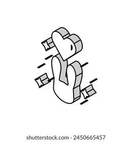 Liebe Kaninchen isometrische Ikone Vektorgrafik. Liebe Kaninchen Zeichen. Isolierte Symboldarstellung