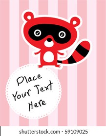 love raccoon greeting tag