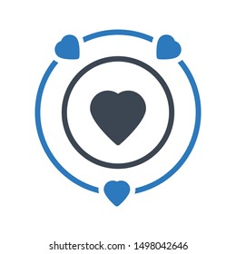 love radar glyph colour vector icon
