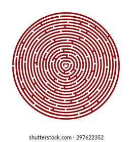 love radial maze with a heart in the center red
