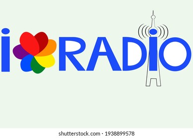 i love radio with heart shaped flower and lgbt flowers
