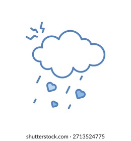 Icono de Vector de lluvia de amor ilustración de stock