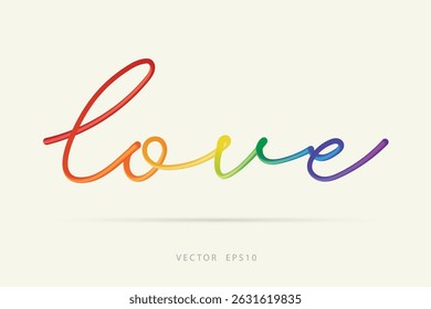 Love in Rainbow Colors Calligraphy