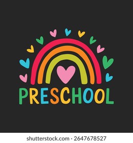 Love Rainbow Preschool t shirt design