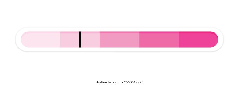 Love rating slider indicator bar with pointer in pink color shades style. Love scale meter. Scale of partnership satisfaction. Love measuring indicator. Love satisfaction level slider.