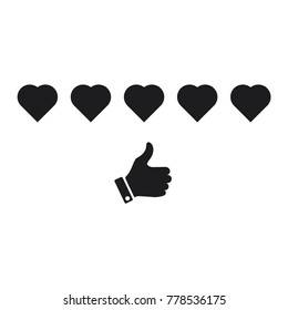 love rating vector icon, like icon, flat design best vector love rating illustration 