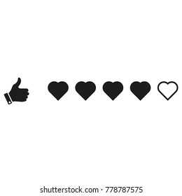 love rating vector icon, like icon, flat design best vector love rating illustration 