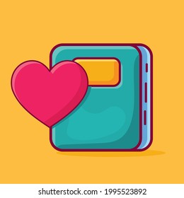 love reading book concept symbol isolated cartoon vector illustration in flat style