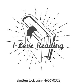 I love reading. book. vector illustration.