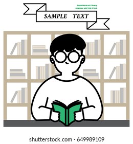 Love Reading, Minimal Guy Reading a book