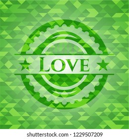 Love realistic green mosaic emblem