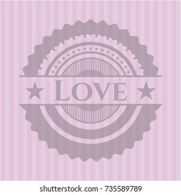 Love realistic pink emblem