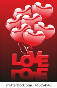 love and red balls .vector illustration.