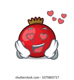 In love red currant mascot cartoon