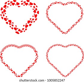 Love  Red frame . Valentine's Day Heart Background .