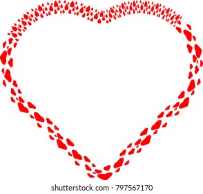 Love  Red frame . Valentine's Day Heart Background .