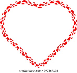 Love  Red frame . Valentine's Day Heart Background .