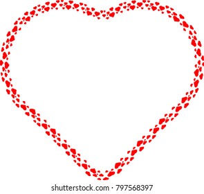 Love  Red frame . Valentine's Day Heart Background .