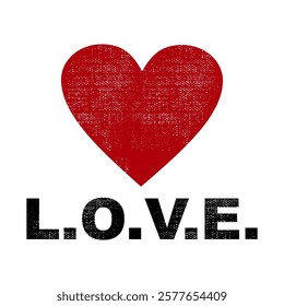 Love Red Heart, Graphic design print t-shirts fashion, illustration, vector, posters, cards, stickers, mug