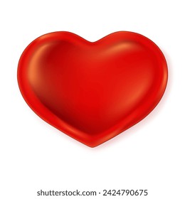 Love red heart vector on white background, Valentine's day holiday. Heart symbol.