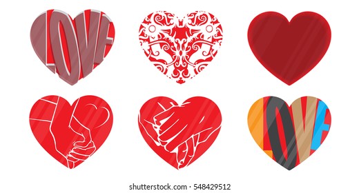 love red hearts logo for valentine's day