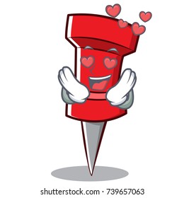 In love red pin character cartoon