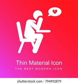 In love red and pink gradient material white icon minimal design