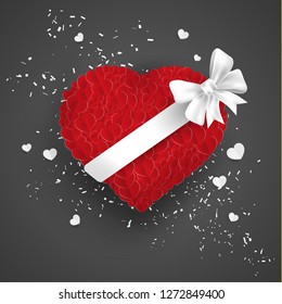 
love in red. there is a white ribbon. for someone you love