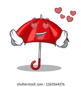 In love red umbrella lit up cartoon shape