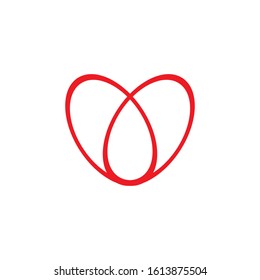 love with a red valentine heart vector logo