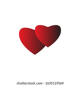 love with a red valentine heart vector logo