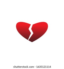 love with a red valentine heart vector logo
