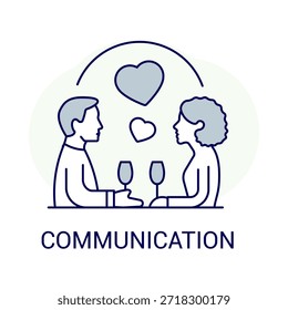 Ícone de vetor de conversação de relacionamento amoroso