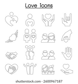 Love, Relationship, Friend, Family icon set 