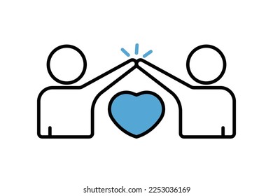 love relationship icon illustration  icon related to lifestyle  Flat line icon style  Simple vector design editable