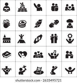 Love and Relationship vector icon set icon set help support religions 