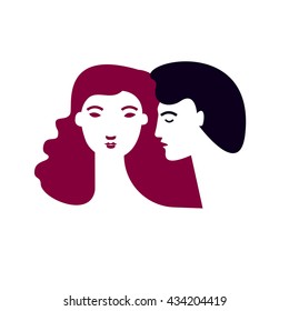 Love relationships vector concept. 